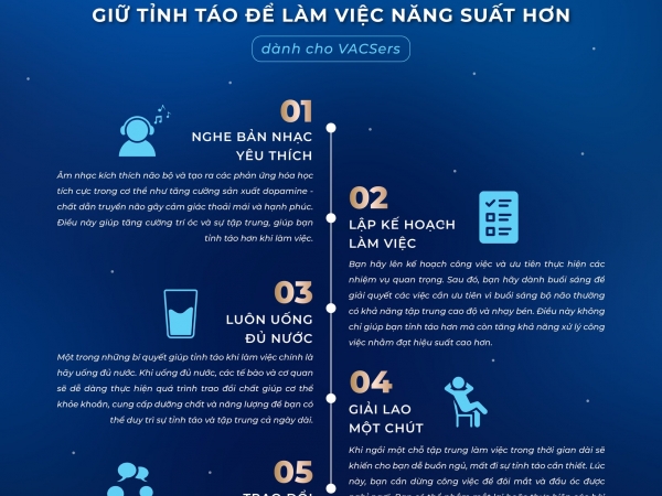 5 TIPS GIỮ TỈNH TÁO ĐỂ LÀM VIỆC NĂNG SUẤT HƠN DÀNH CHO VACSERS